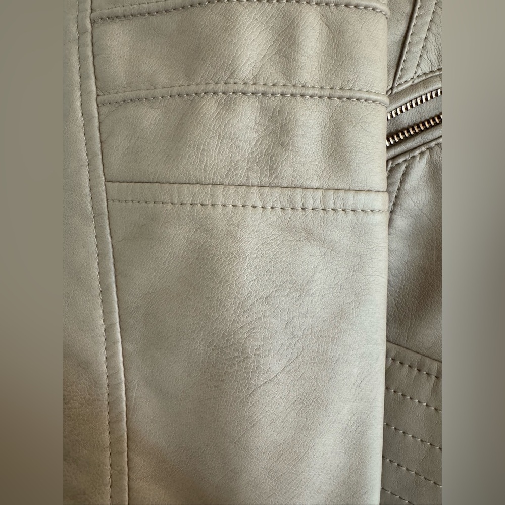 GUESS Leather Moto Jacket Blush Pink Y2k Biker Bomber Rose Gold - Picture 9 of 12